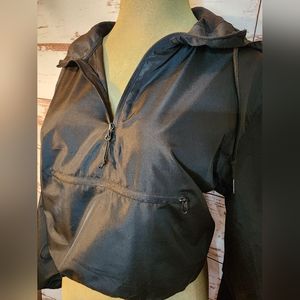 Cropped lightweight hooded jacket